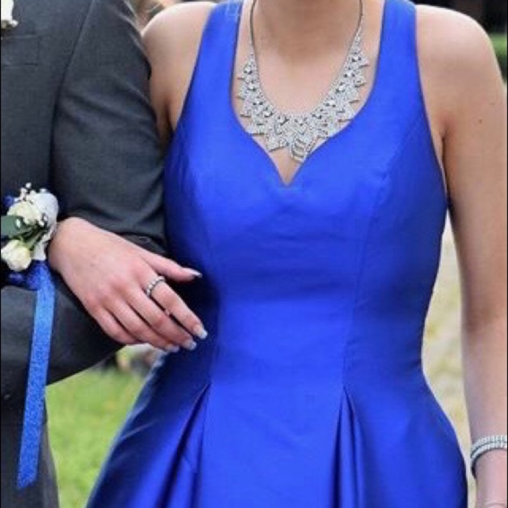 Royal blue long prom dress